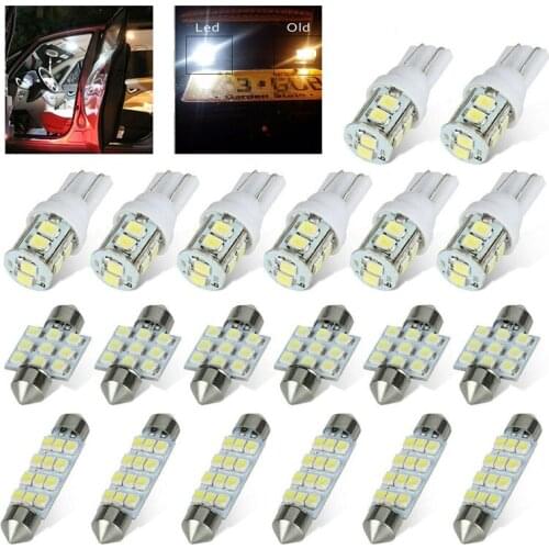 20pcs T10 31mm 42mm 6000K Combo LED Car Interior Inside Light Dome Map Door License Plate Blubs Lamp Accessories Parts