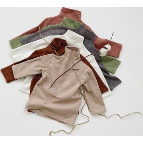 2021 new girls boys t shirt spring cotton full sleeve fashion babys top 0-3 years YX429