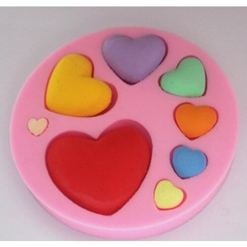3D Small and Big Heart Shaped Silicone Mold FM063