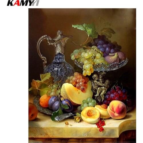 5D DIY diamond embroidery still life Fruit basket diamond painting Cross Stitch full square Rhinestone mosaic decoration DD