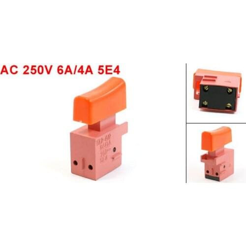 AC 250V 6A/4A 4 Screw Terminals DPST Momentary Action Electric Tool Switch 5pcs