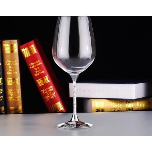 630ML Big Red Wineglass Wedding Champagne Cups Elegant Design Wine Drinking Glass Transparent Mug A Glass Of Wine Gift Cup Brush