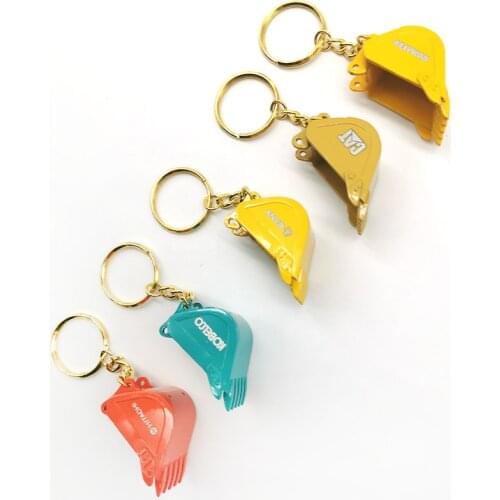 Diecast Alloy Boutique Keychain Excavator Accessories Bucket Model Color Small Gifts Children Toy Collection Display Pendant