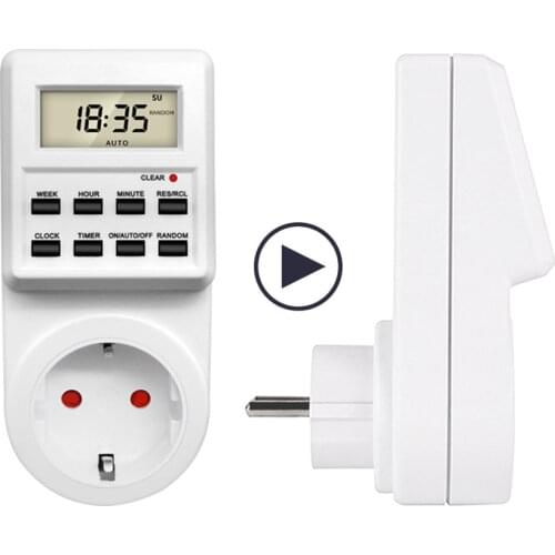 TM03 Digital Timer Switch Socket 24 Hour Cyclic Kitchen Timer Outlet Programmable Timing Socket EU UK AU US BR FR IT TH Plug