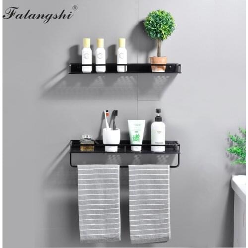 Bathroom Shower Storage Basket Shelf Towel Holder Black Aluminum Bathroom Shelves Shampoo Holder Bathroom Organization WB8013