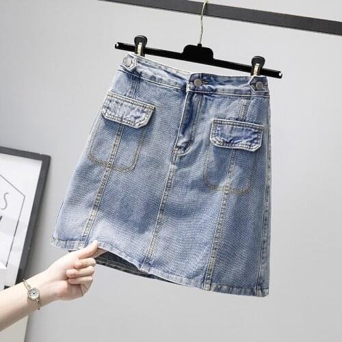 Denim Mini Plus Size Oversized 5Xl Large Korean Fashion High-Waisted Vintage Summer WomenS Clothing Skirt Vetement Femme 2021