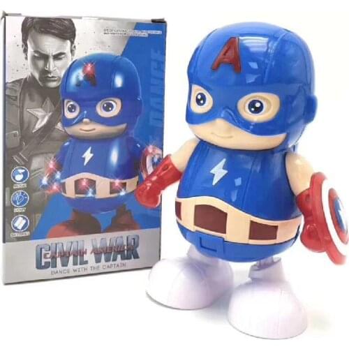 Marvel Avengers Hero Figure Model Iron Man, Spider Man, Hulk Electric Sound Light Music Dance Robot Childrens Souptoys Gifts
