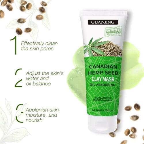 Deep Cleaning Mud Mask 120ml Hempseed Clay Masks Anti-Aging Facial Mask Oil-control Anti Wrinkle Face Skin Care Unisex