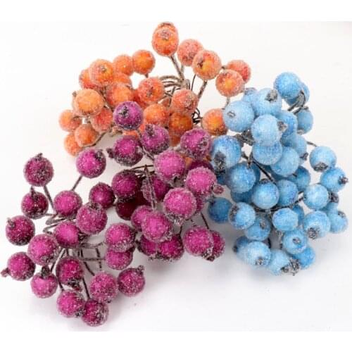 12pcs Artificial Flower Christmas Xmas Foam Berry Bacca Bouquet For Wedding DIY Scrapbooking Decorative Wreath Fake Flowers
