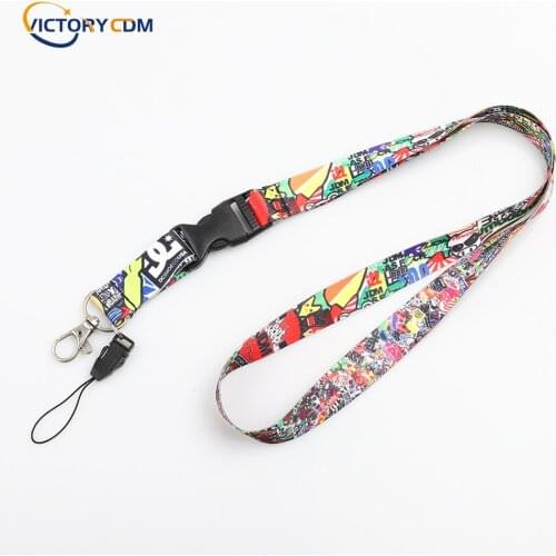 JDM Racing Car sticker bomb Bride Lanyard Key mobile Phone keychain Neck Strap rope VC1002