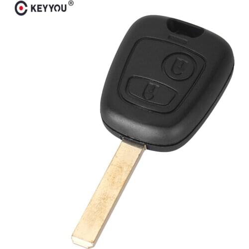 KEYYOU 2 Buttons Remote Key Shell Fob For Peugeot 107 207 307 407 106 206 306 406 Car Key Case With VA2 Blade Without Groove