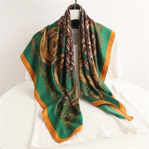 Summer Twill Square Scarf For Women Hair Wrap Female Shawl Neckerchief Headscarf Design Headband Foulard Hijab Bandana 2021