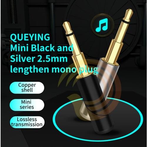 QUEYINFANG Mini 2.5mm Mono Jack Male Audio Plug Soldering Cable Adapter Connection Audio DIY Connectors