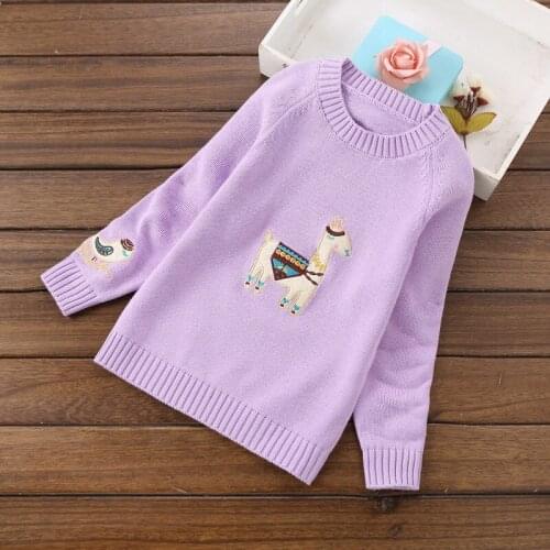 Cartoon Pullover Sweaters For Girls Cotton Girls Child Autumn Knitwear Little Girl Childrens Sweater Spring Kids Knit 2-8 Years