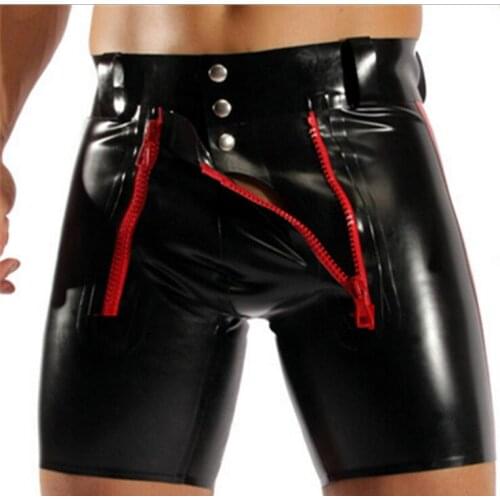 S-2XL Crotchless Mens Latex Underwear Latex Rubber Panties Pvc Mens Lingerie Unisex Panties