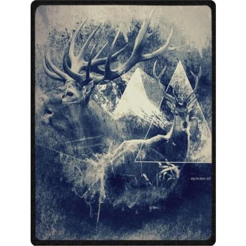 New Customized Soft Warm Blanket Coral Fleece Throw Travel Blankets Deer Printed Kids Baby Blanket