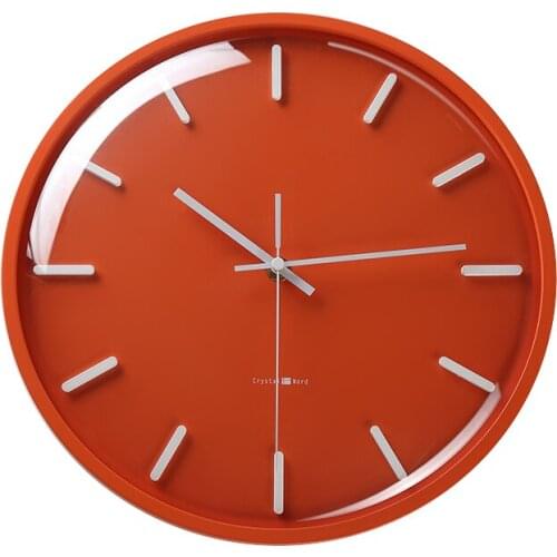 Glass Wooden Wall Clocks Living Room Bedroom kitchen Orange Lovely Nordic Mute Wall Clock Zegary Na Sciane Home Decor MM60WC