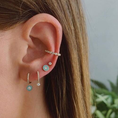 New 925 Sterling Silver dainty clip Earrings for Women Fine Jewelry luxury Ear Cuff Cubic Zircon factory oem star wedding