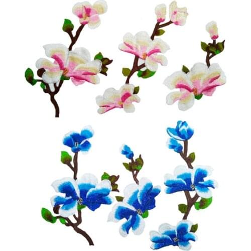 New Rose Flower Embroidered Patches for Clothing Sewing on Clothes Applique Diy Accessory Embroidery Patch Lace Decoration