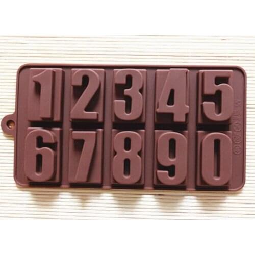 Silicone chocolate mold cookies mold 3D Digital Shape Fondant Cake Tools Cake Decorating