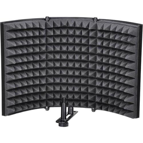Folding Studio Microphone Isolation Shield Recording Sound Absorber Foam Panel