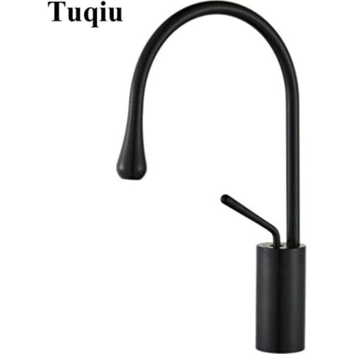 White or Black Bathroom Basin Faucet Hot and Cold Single Handle Lavatory Mixer Tap Brass Material North Europe Style
