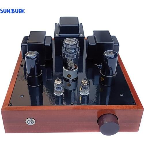 Sunbuck 5Z4P Tube Rectification GE5654 6J1 6P6P Tube Amplifier 4W+4W 2.0 Stereo Class A Tube Amplifier