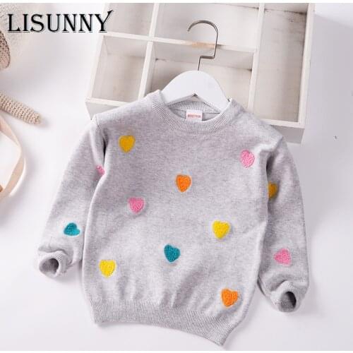 Girls Sweater 2021 New Autumn Winter O-Neck COTTON Love Baby Sweater Jumper Children Sweaters Toddler Pullover Kids Clothes 2-7y