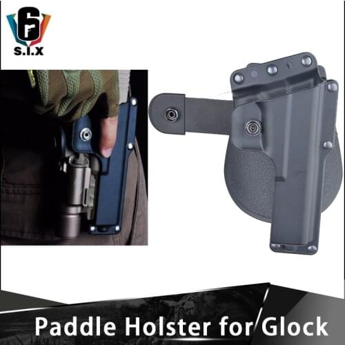 Tactical Airsoft Glock 17 Paddle Right Hand Concealment 360 Degree Rotation Holster G17 Glock Stock