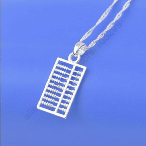 New Fashion 925 Sterling Silver Abacus Shape Pendant Necklace For Women Female Party Jewelry Accessories High Quality