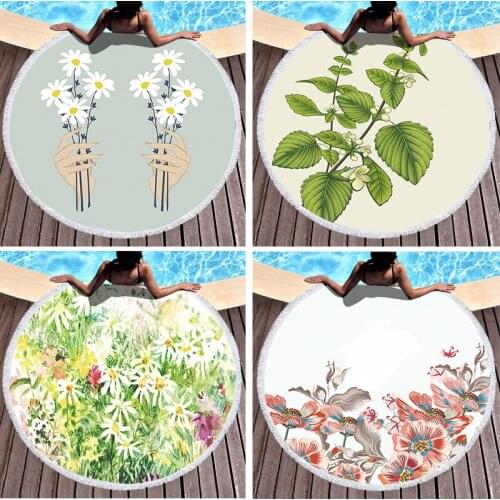 1 Piece Of Small Flower Pattern Floral Print Beach Towel Microfiber Digital Pool Beach Towel Toalla Blanket Shower Beach Towel