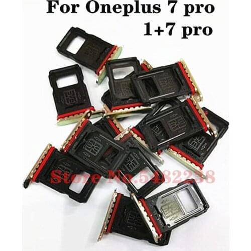 10pcs Original SIM Tray Card Slot Holder For Oneplus 7 pro 1+7pro SD/SIM Reader Card Adapter Socket SIM Case cover Replacement