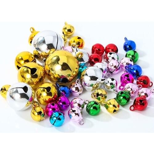 25pcs 6mm Gold/Silver Iron Vacuum Plated Colorful Christmas Decoration Jingle Bells Pendant Handmade Party DIY Crafts Accessorie