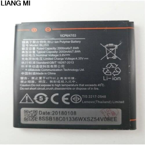 3.8V 2000mAh BL253 For Lenovo A2800D A3800D A3600D A2580 A2860 A2010 For Lenovo Vibe A 4.0" A1000 A1000m Battery