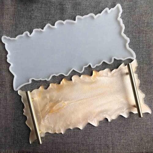 37*17cm Irregular Rectangular Tray Silicone Mold for DIY Crystal Epoxy Resin Mold