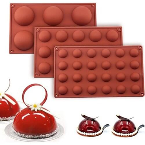 3d Hemispherical Silicone Mold 6/15/24 Hole Food Grade Baking Mold Practical Chocolate Candy Jelly Mold Baking Accessories