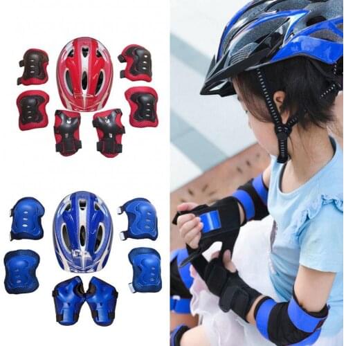 40%HOTKids Children Roller Skates Bike Safety Helmet Knee Elbow Wrist Guard Pad Set