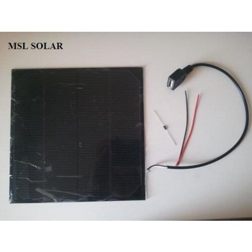 ALLMEJORES 6V 4.5W Monocrystalline solar panel cell A Grade Quality Epoxy Solar panel 165mm*165mm Give USB cable for Free