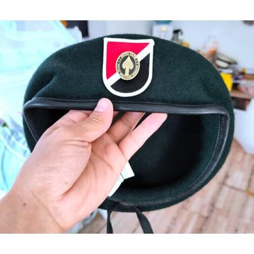 United States US Army 6th Special Forces Group Wool Green Beret SPECIAL OPERATIONS COMMAND INSIGNIA Military Hat 1963~1971