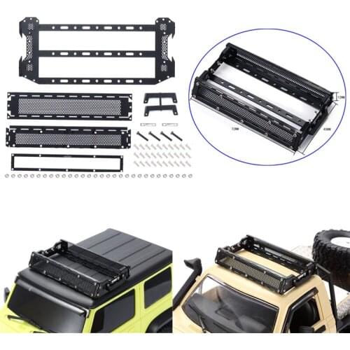 DJC XIAOMI Jimny RC Roof Rack Metal Luggage Carrier Tray For 1/16 WPL C-14R Crawler Truck Modification Upgrade Parts Accessories