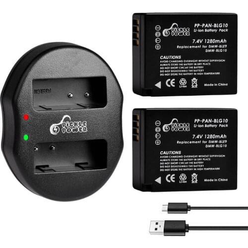 4Pcs 1280mAh DMW-BLG10 BLG10 BLG10e DMW-BLE9 Battery &LED Dual USB Charger for Panasonic LUMIX GF5 GF6 GX7 GX9 LX100 GX80 GX85