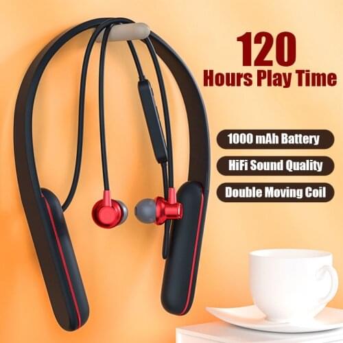 120h Listening To Music Bluetooth Headphone HiFi Wireless Sports Earphones IPX5 Waterproof Headset Bass Noise Reduction Earbuds