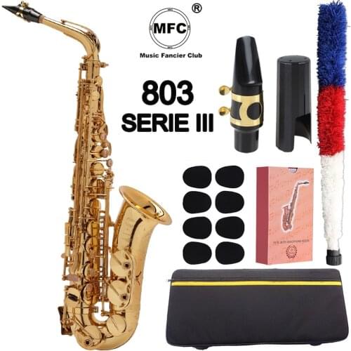 Brand MFC Alto Saxophone 803 SERIE III Gold Lacquer E-flat Alto Sax SERIE III With Case Mouthpiece Reeds Neck Case
