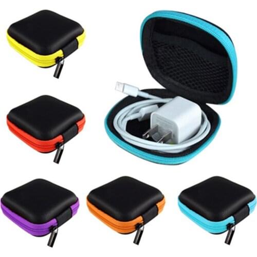 PC PU Leather For Earphone Headphone Earbuds Cards Storage Bag Pouch Hard Case Box Headset Bag Dropping For Dropper