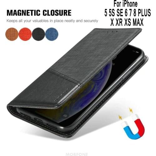 Vintage Flip Magnetic Leather Case For Apple iPhone 5 5S SE 6 6S 7 8 PLUS X XR XS MAX Fundas Coque Wallet Book Stand Cover Bag