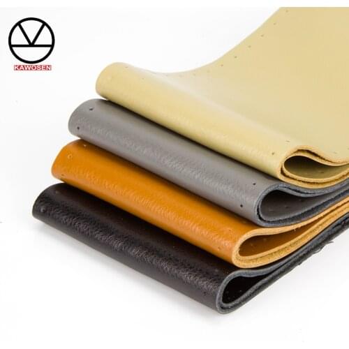 KAWOSEN Genuine Leather Steering Wheel Cover,Car Styling Accessories Volante Esportivo,DIY Handmade Case With Needles and Thread