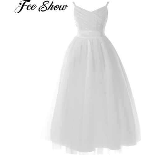 Flower Girl Dresses Sweet Girls Sleeveless Tulle Party Gown Holy Communion Dress for Girls Elegant Vestidos Kids Pageant Dress