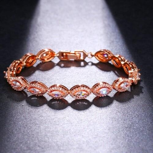 Ekopdee Fashion Oval Exquisite Zircon Crystal Bracelet For Women High Quality Cubic Zirconia Tennis Bracelets Female Jewelry New