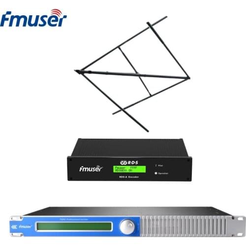 FMUSER 50W FM Broadcast Transmitter+CP100 Antenna+Cable Set With Digital RDS Encoder Radio Data System Encoder For FM Radio Stat