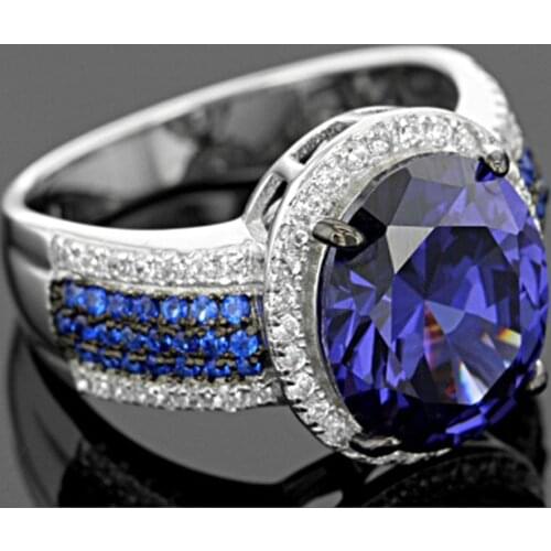 Exquisite Blue Crystal Stone Rings For Women Match Luxury Little Zircon Wedding Anniversary Fashion Female Rings 2020